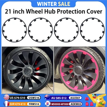 Tesla Model Y 21 Inch Wheel Rim Protector Hub Cap Covers ABS Snap Fit Set of 4 2018 to 2024