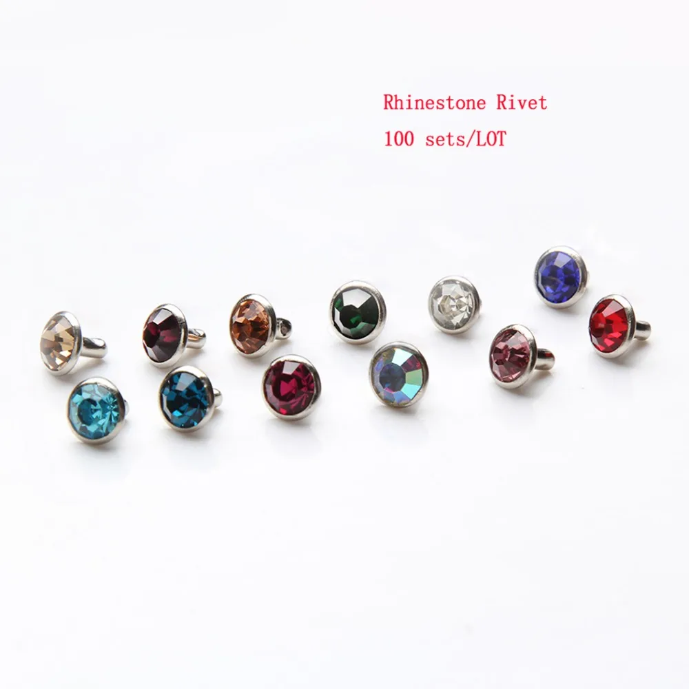 100 Set 6mm Crystal Rhinestones Rivets Studs,decoration Jewelry
