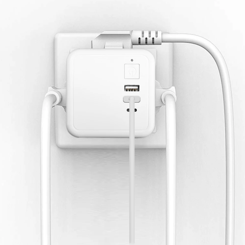 Power Strip 16A EU Plug Power Strip with USB 4 AC Outlets Type C Charging Ports 5V 3.1A Adapter 7-in-1 Plug Socket On/Off Switch