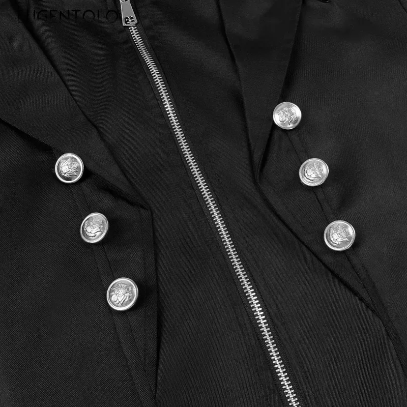 Men Punk Rock Trench Medieval Tailcoat Costume Zipper New Halloween Tuxedo Party Retro Casual Steampunk Gothic Jacket