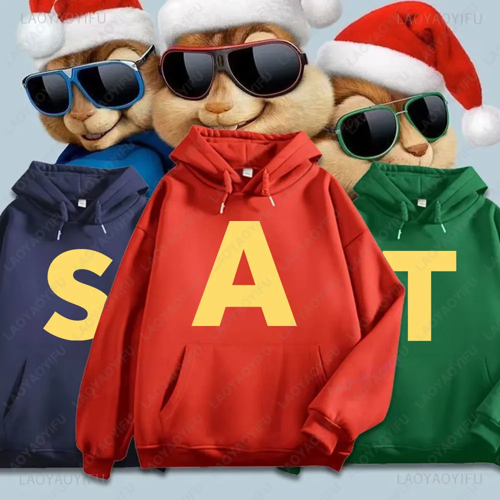 Alvin and The Chipmunks Anime Hoodies Protagonist A Letters Printing Sweatshirt Fashion Casual Streetwear Man Women Pullovers