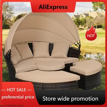 NEW Outdoor Patio Daybed with Retractable Canopy. 1