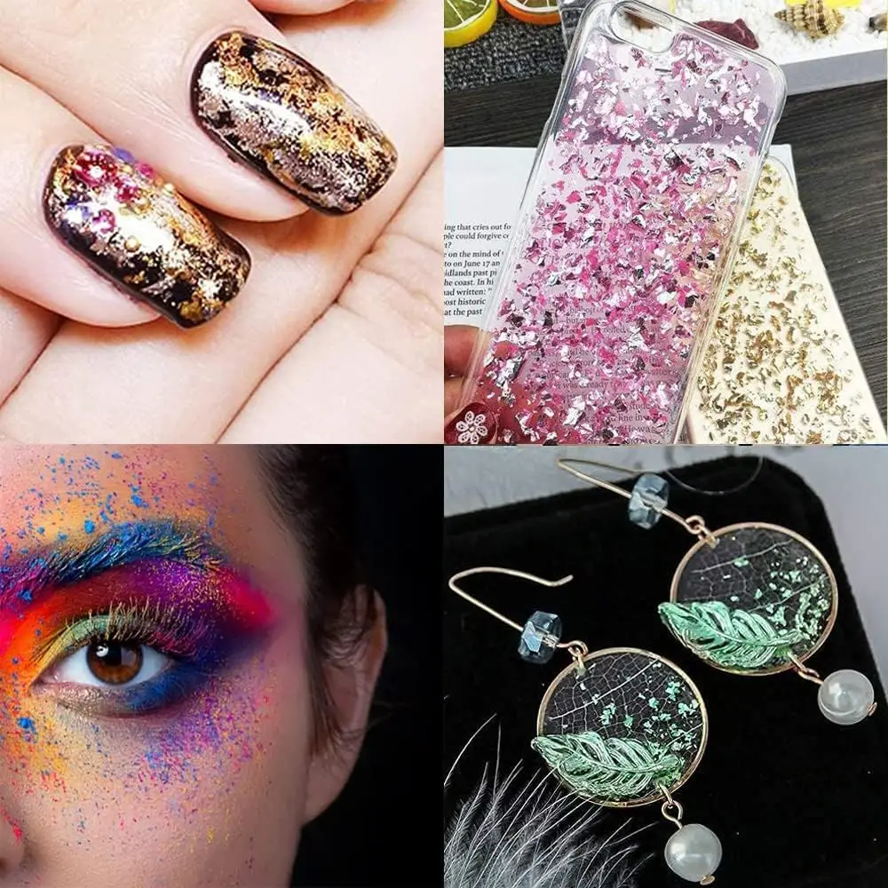 100Pcs Sheets Gold Foil Paper 9x9cm Silver Leaf Gilding Foil Imitation Gold For Decoration Art DIY Nail Crafting And Furniture 5