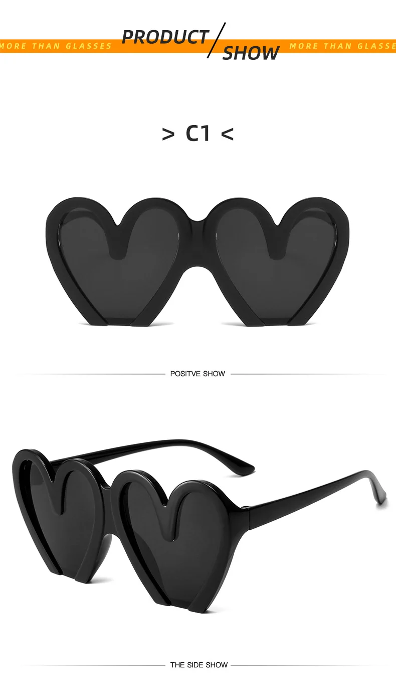 XJiea Heart Sunglasses For Women Fashion 2024 Designer Steampunk Trend Female Sun Glasses Part Lovel Eewear_voghion.com