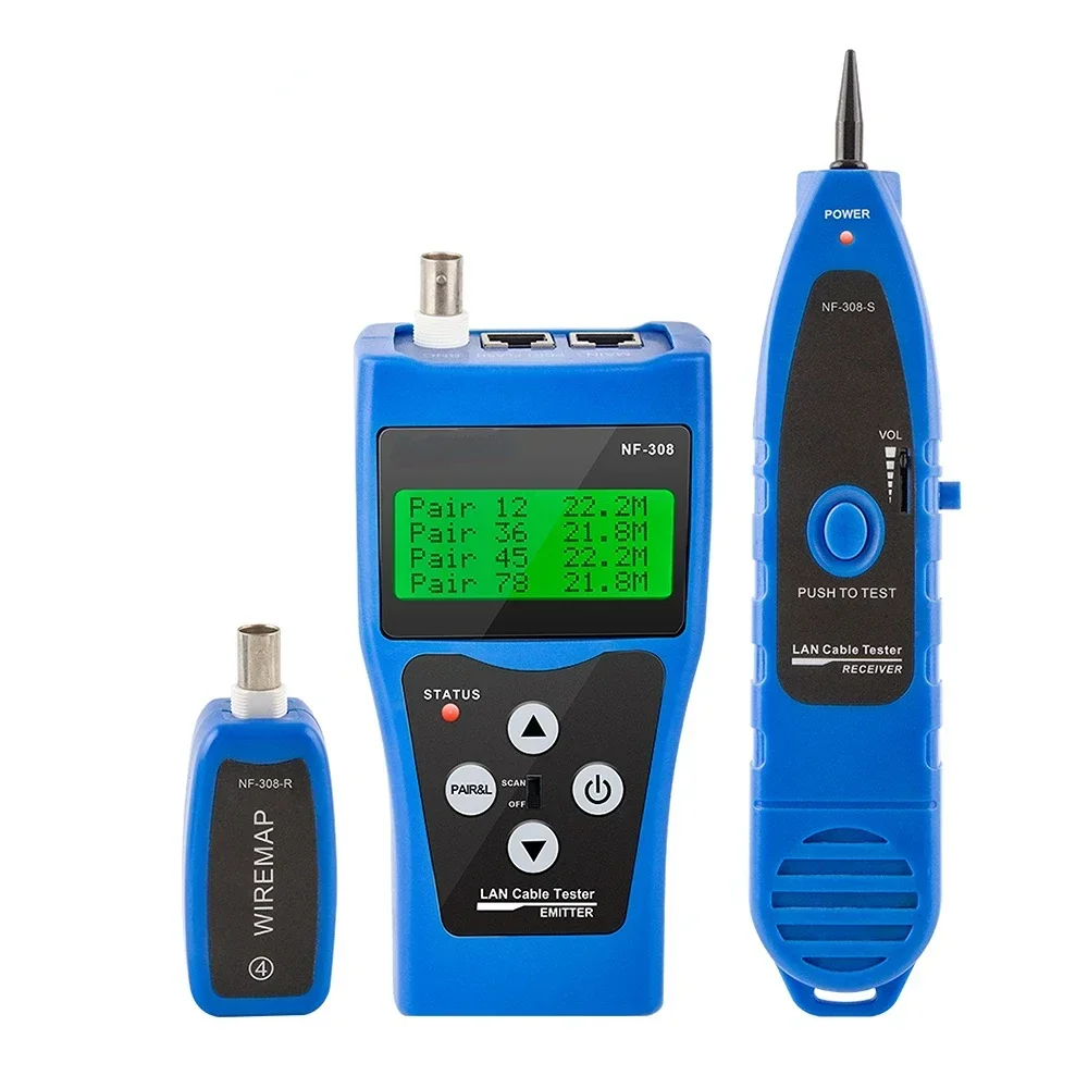 

NF-308 Measure Network LAN Cable Length Cable Continuity Test Wire Tracker RJ45 RJ11 Ethernet USB BNC Cable Tester