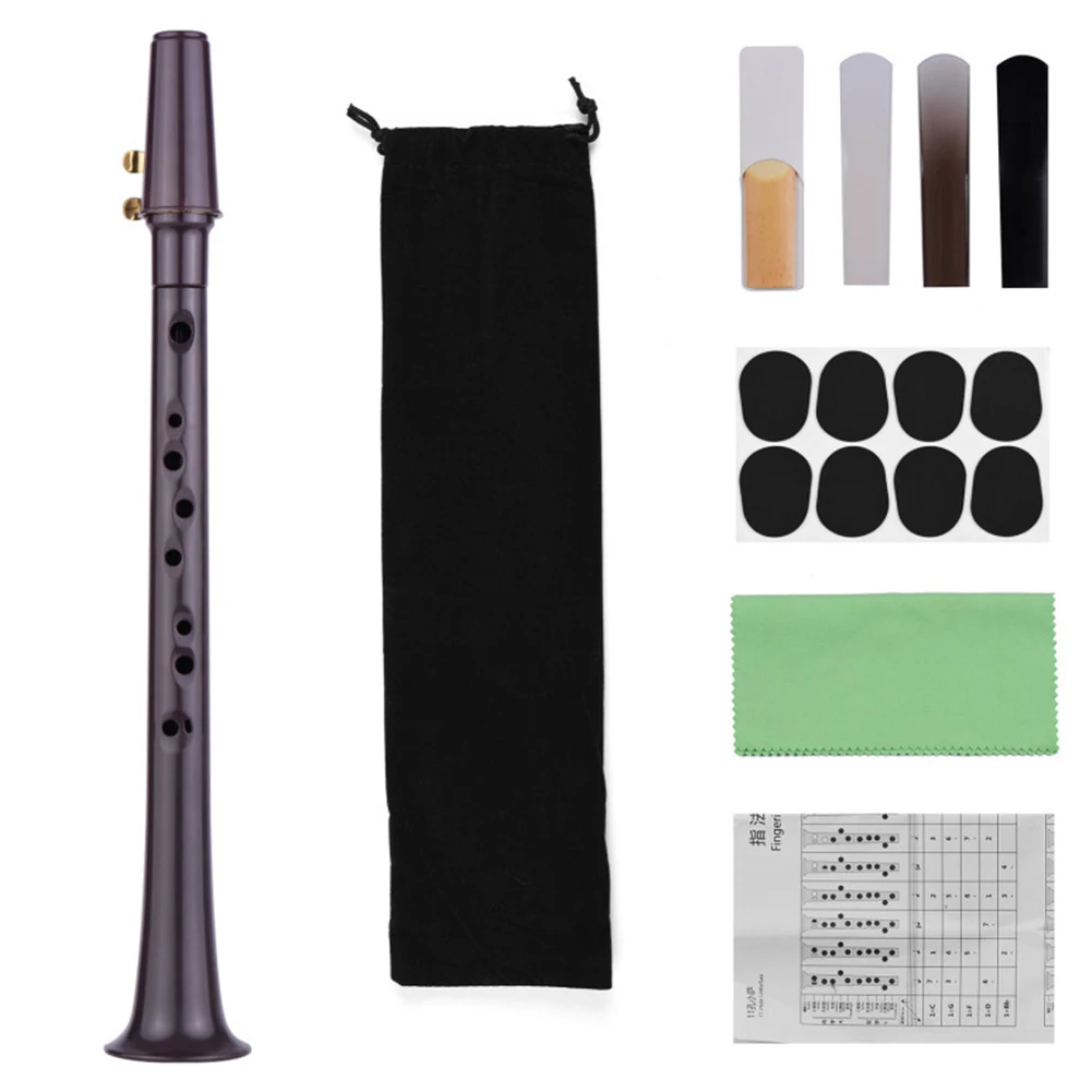 11-hole C Key Pocket Sax with Alto Mouthpiece Ligature Reeds Dental Pads Portable Saxophone with Carrying Bag Little Saxophone