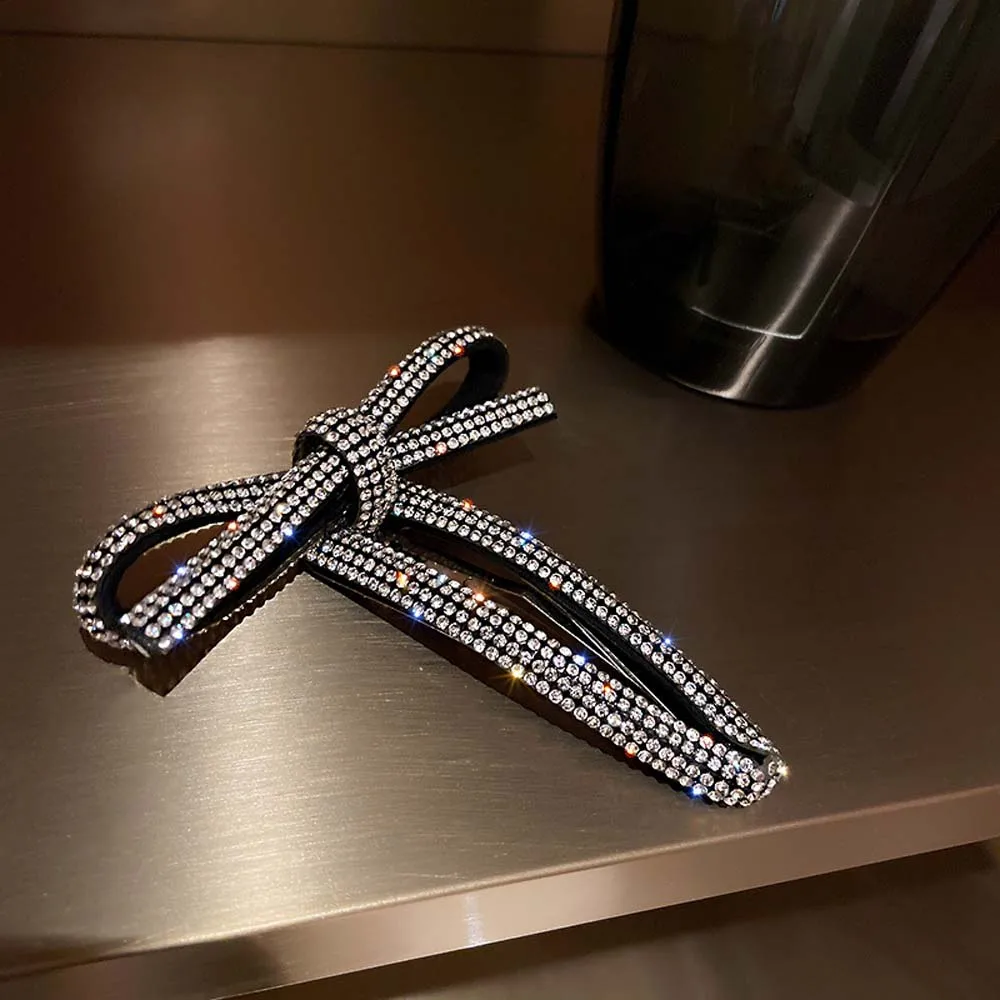 

Trendy Girls Exaggerated Korean Hair Clip Diamond Hair Accessories Bow Hairpin