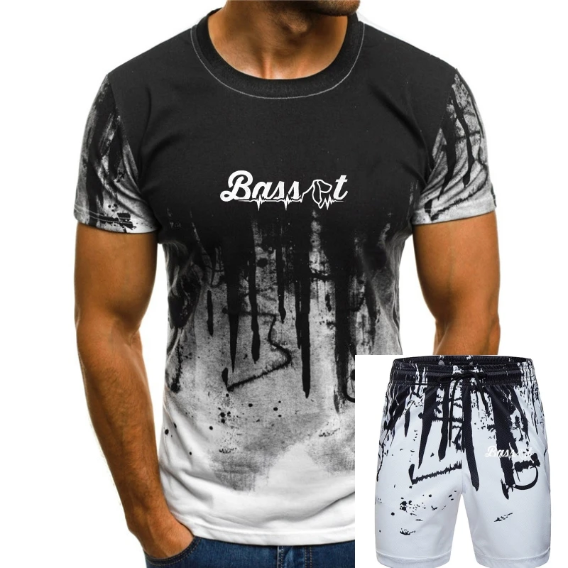 

2019 New Pure Cotton Short Sleeves Hip Hop Fashion O-Neck T Shirt Fun Basset Hound Heartbeat Eu - Stylisches Streetwear Tees