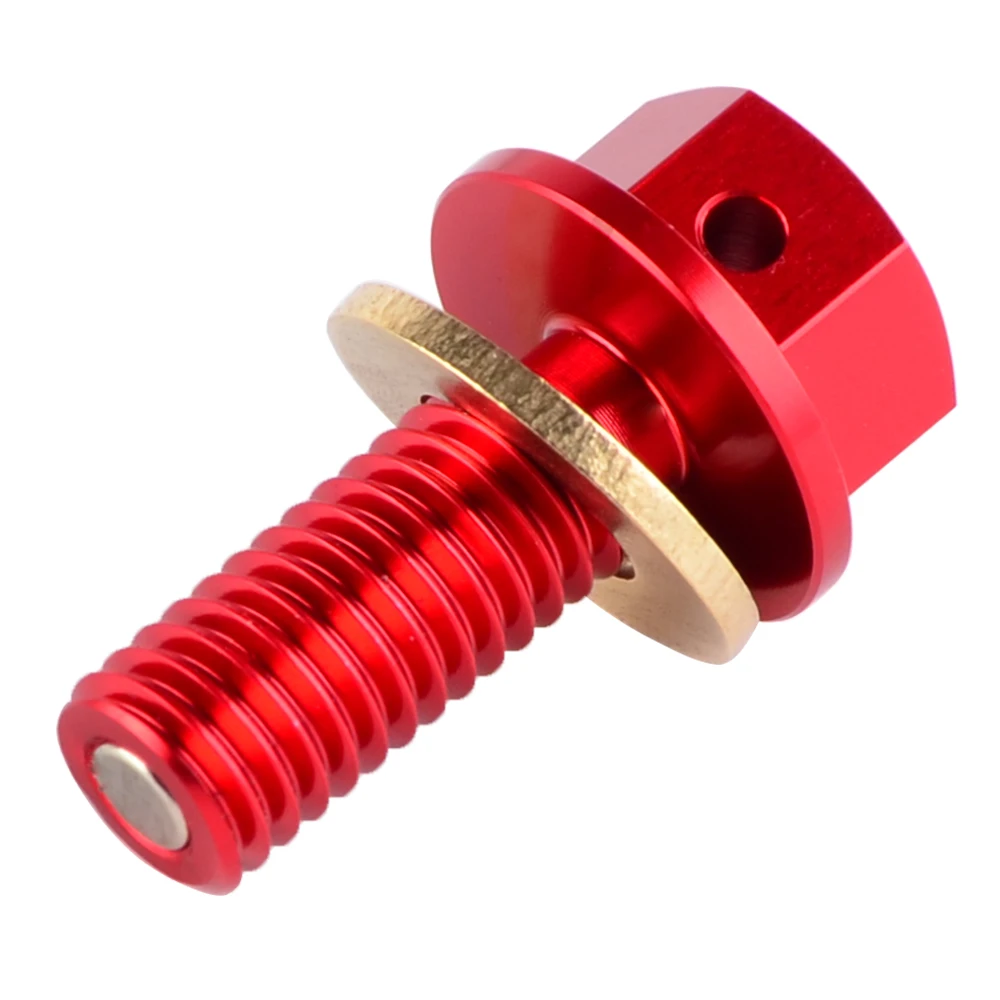 

For Suzuki RMZ250 2013-2016 RMZ450 2008-2016 2015 2014 RMZ 250 450 Magnetic Oil Drain Bolt Plugs NiceCNC Motocross Aluminum Red