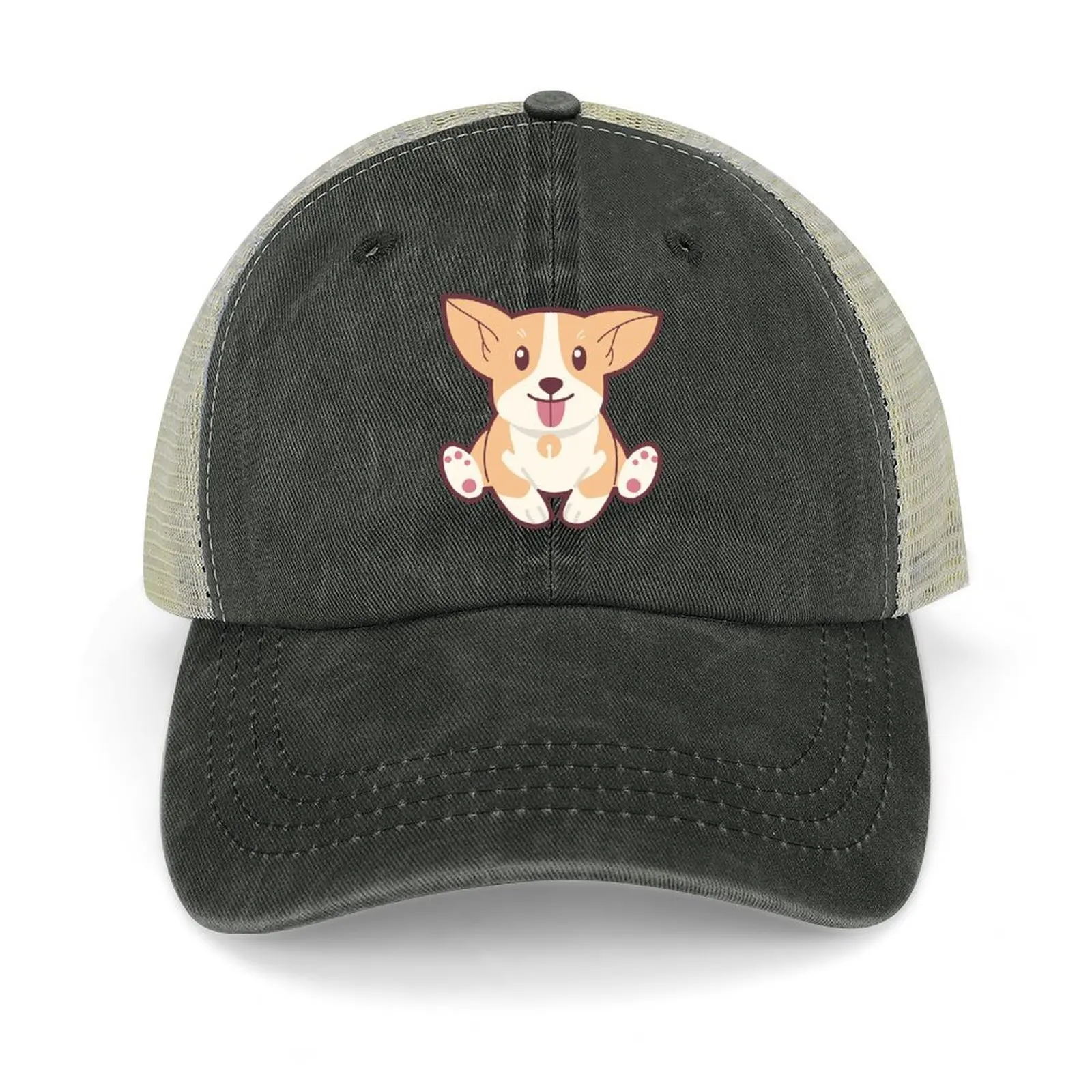 

Cute Doggy Cowboy Hat Beach Bag custom Hat Men Caps Women's