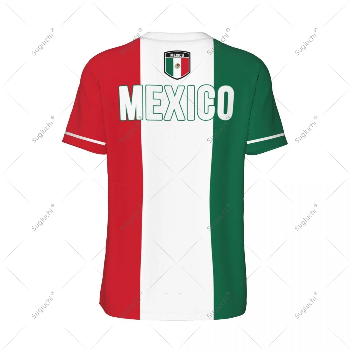 3D Printed Mexico Flag Men Baseball Jerseys Mesh Sports T-shirt Tees Name Nunber