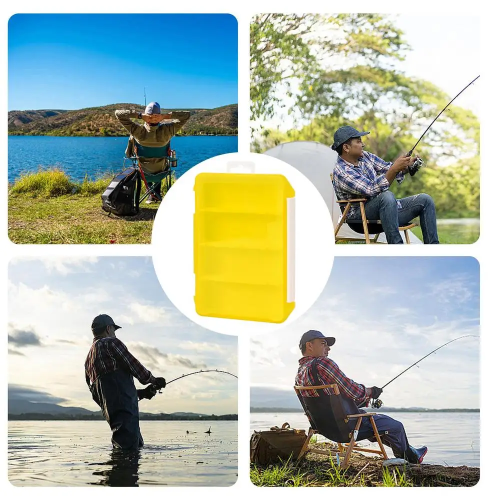 Tackle Box For Fishing 4-Grid Transparent Fishing Lures Storage Box Bait Hooks Accessory Jig Accessories Visible Trays Removable