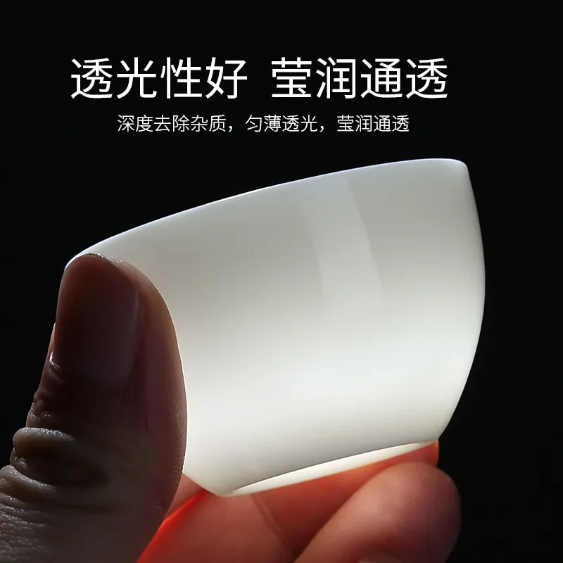 Kung Fu Small Tea Cup Tea Bowl Master Cup Tasting Set White Jade Porcelain tea cup