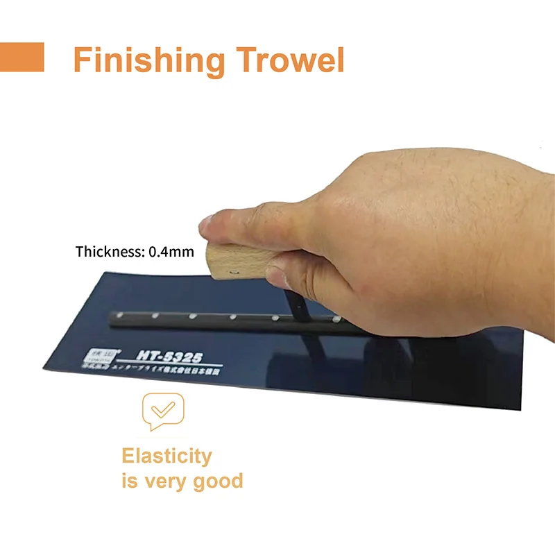 Finishing Trowel Masonry Construction Tools 27cm Blue Steel For Concrete Cement Applying Putty Wall Construction Home Decorating 2