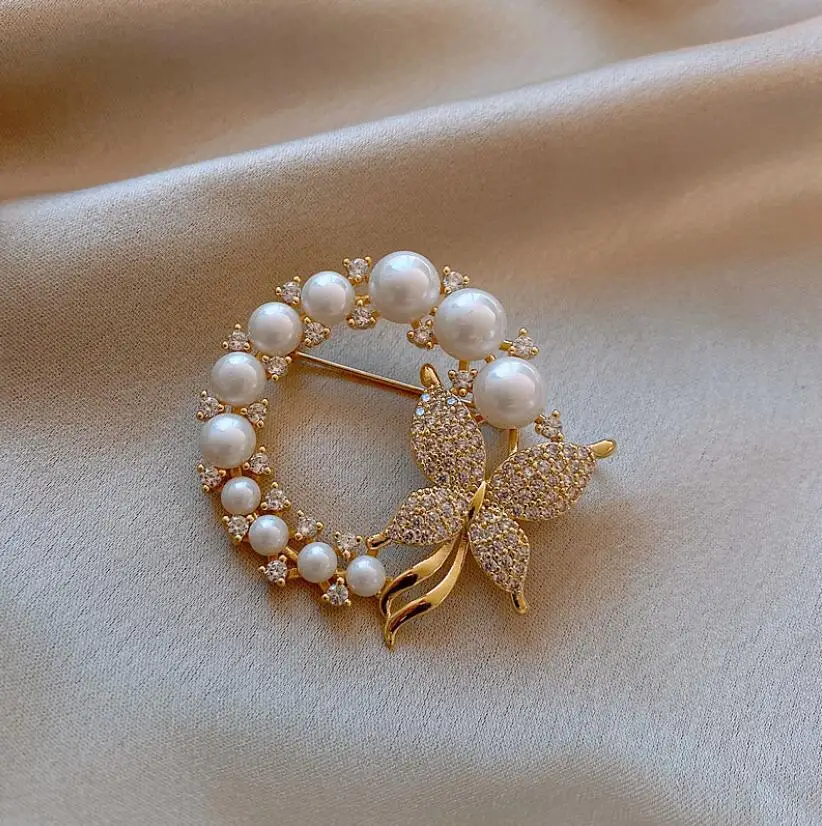 Cute Butterfly Imitation Pearl Brooch and Pin Fashion and Elegant Jewelry  for Women Corsage Lapel Pin Clothing Accessories Gift - AliExpress