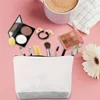 Polyester Women Wristlets Cosmetic Sublimation Blank Makeup Bag with Zipper Travel Portable Storage Bags For Heat Transfer Print 4