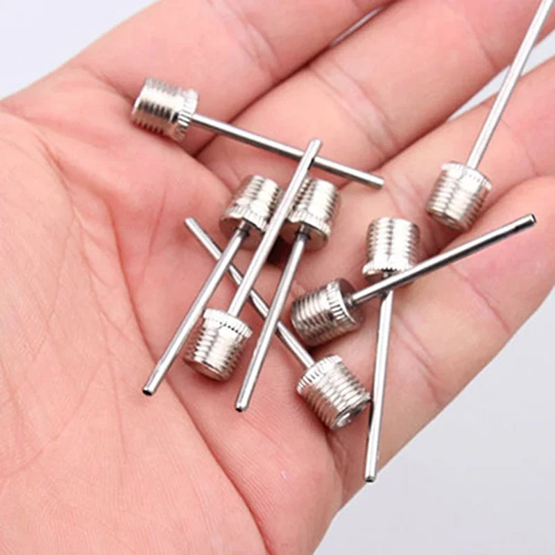 Sports Ball Inflating Pump Needle For Football Basketball Soccer Inflatable Air Valve Adaptor Stainless Steel Pin 100 PCS