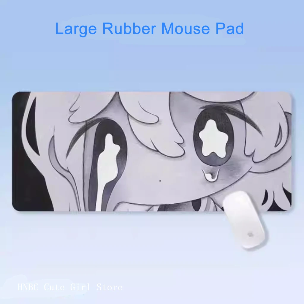 Teary-Eyed Anime Girl Art Mouse Pad Kawaii Crying Character Rubber Desk ...