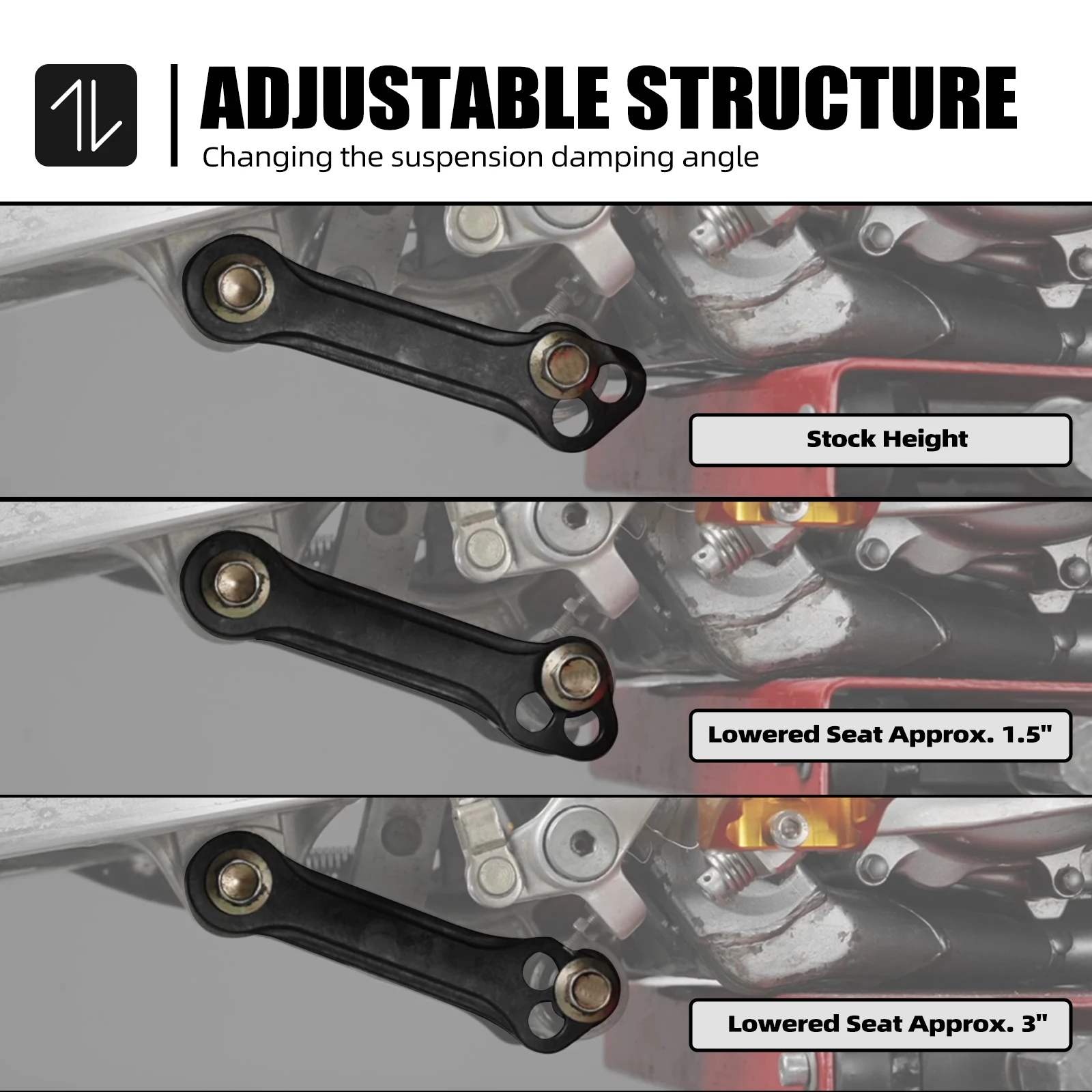 NICECNC Für Suzuki DRZ400SM DRZ400S DRZ400E DRZ 400 DR-Z 400SM 400S 400E DR-Z 400 2000-2024 Multi-Level-Tieferlegungsverbindungssatz – Detail 6