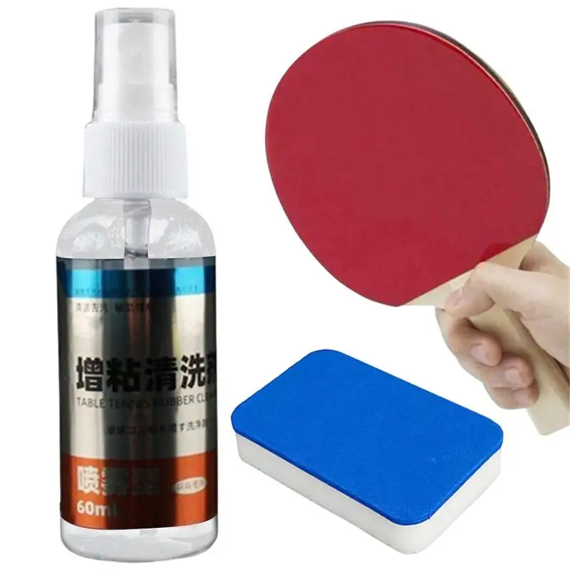 Table Tennis Bat Cleaner Racket Rubber Cleaner 60ml Spray Agent Bottle Table Tennis Bats Maintenance Protection rubber cleaning agent table tennis rubber cleaner table tennis rubber cleaning set