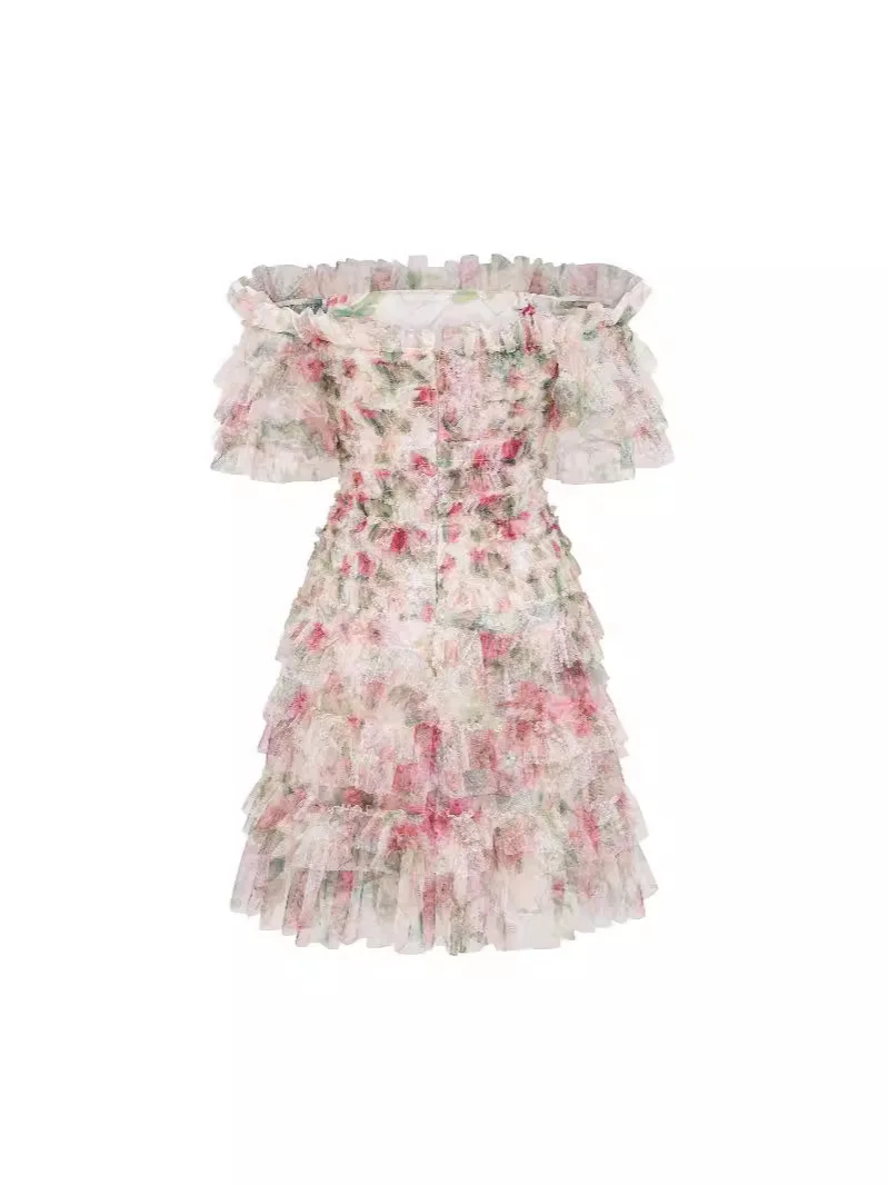 

Платье женское офисное с коротким рукавом и цветочным принтом