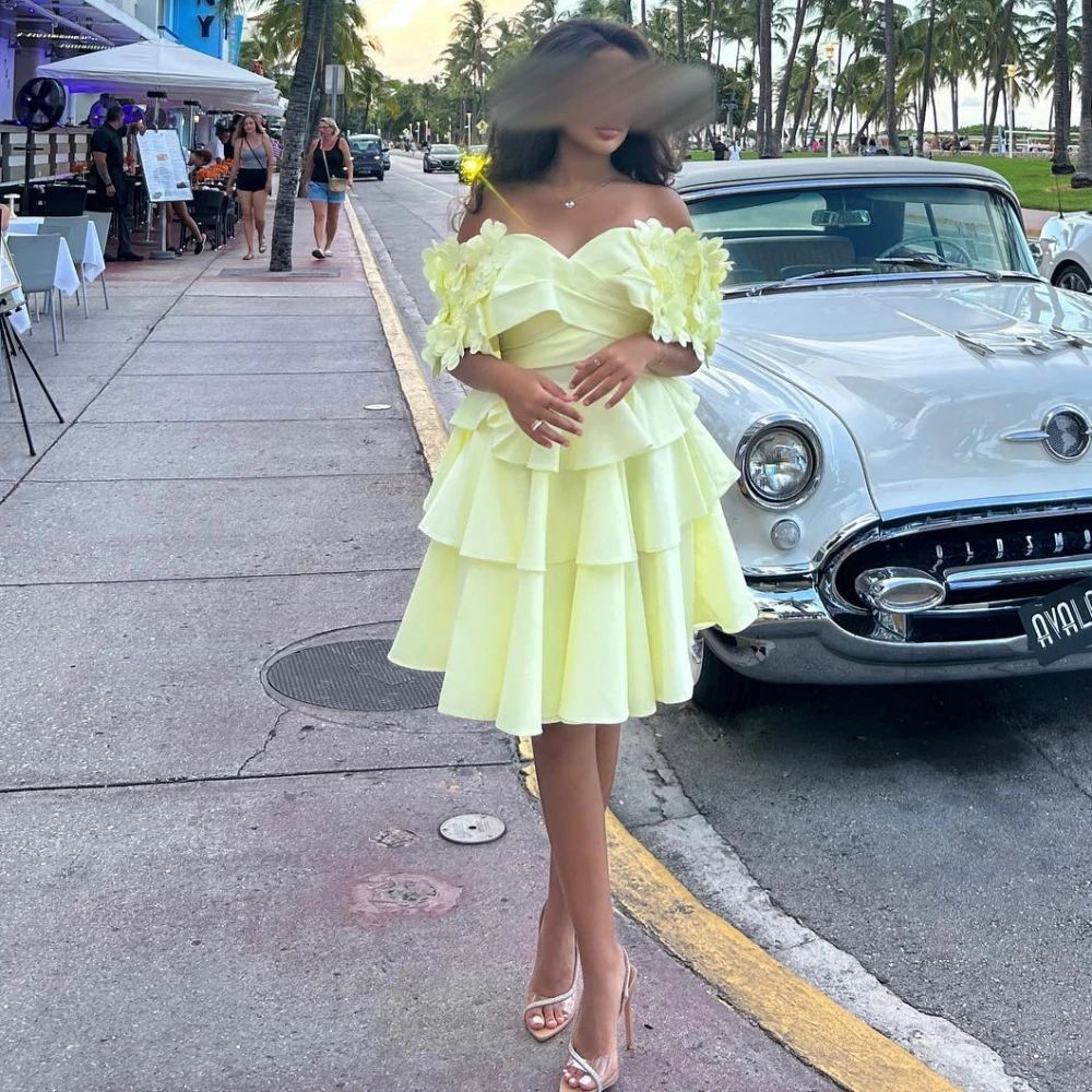 Jiayigong     Chiffon Applique Draped Formal A-line Sweetheart Bespoke Occasion Gown Knee Length es