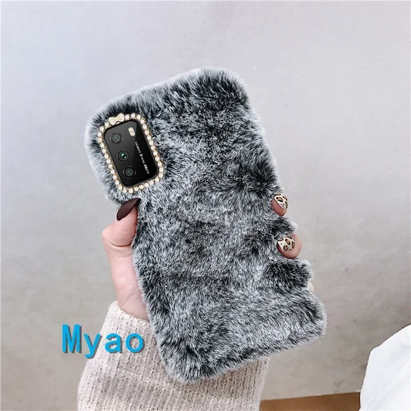 Cartoon Capybara Plush Fur Fluffy Phone Case Cover