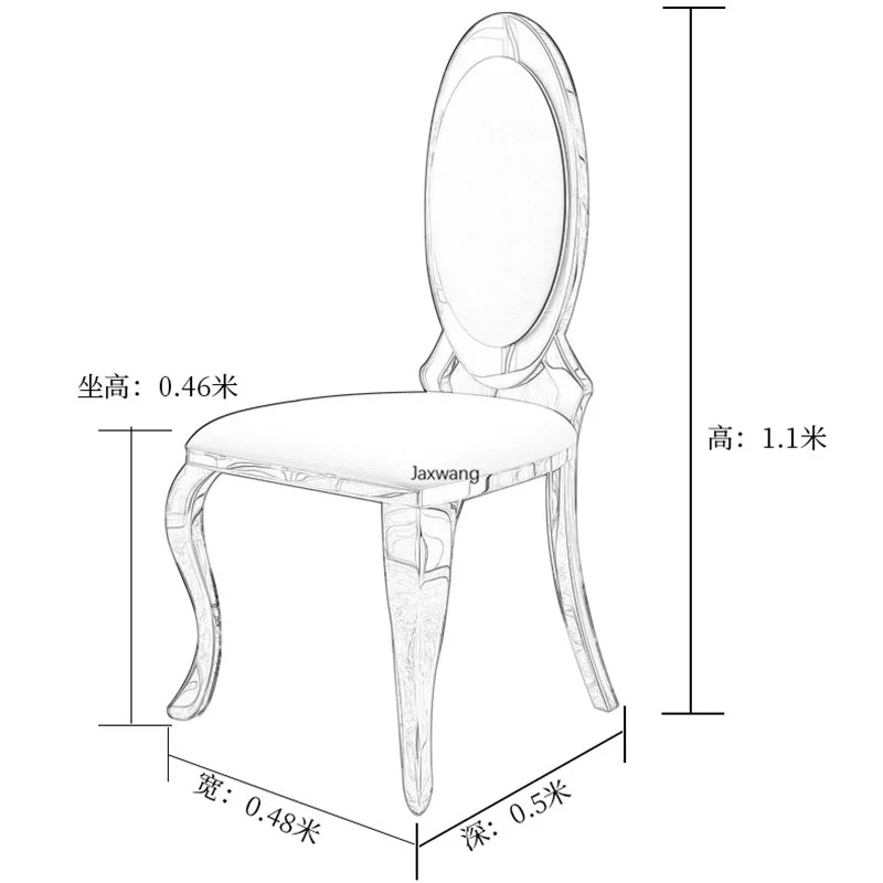 Description Picture 2 of itemNordic Dining Chairs Home Furniture Modern Minimalist Makeup Backrest Chair Restaurant Hotel Stainless Steel Chair for Kitchen