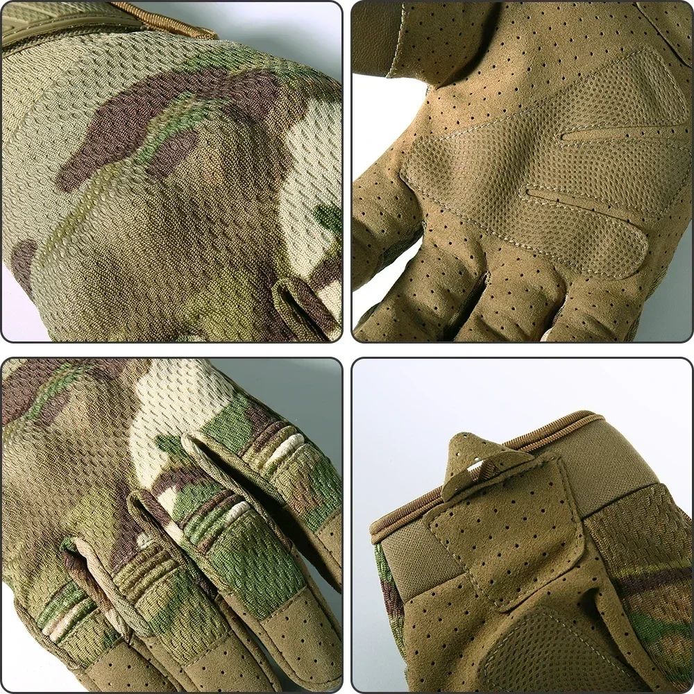 Men Tactical Touch Screen Cycling Gloves Sports Motorcycle Riding Running Paintball