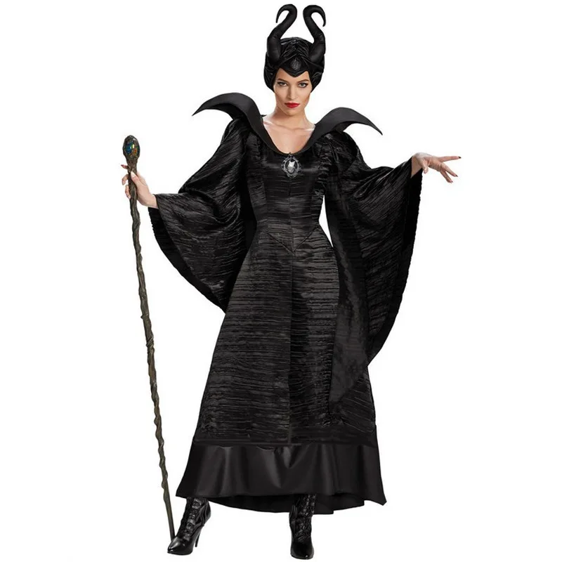 Disney Evil Queen Maleficent Costume Adult Frozen Princess Elsa Cosplay Halloween Snow White Brave Merida Dress Girls Belle Gown