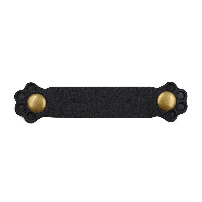 Creative Cute Cat Paw Pattern Cord Winder Portable Leather Coiling Buckle Earphone Cable Organizer Charger Cable Protector 1PC