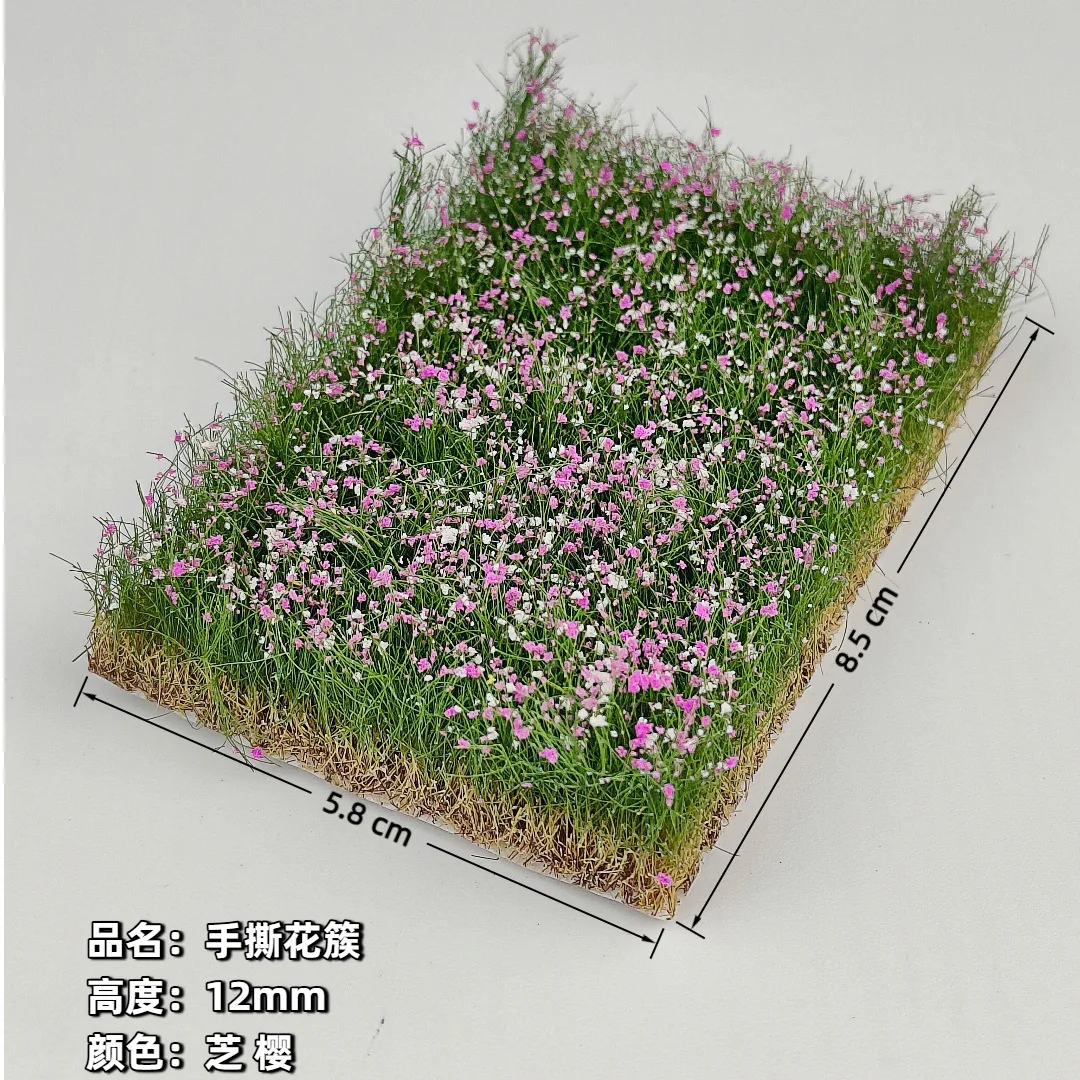Miniature Colorful Flower Cluster Static Grass Tufts for Diorama and Model Layouts