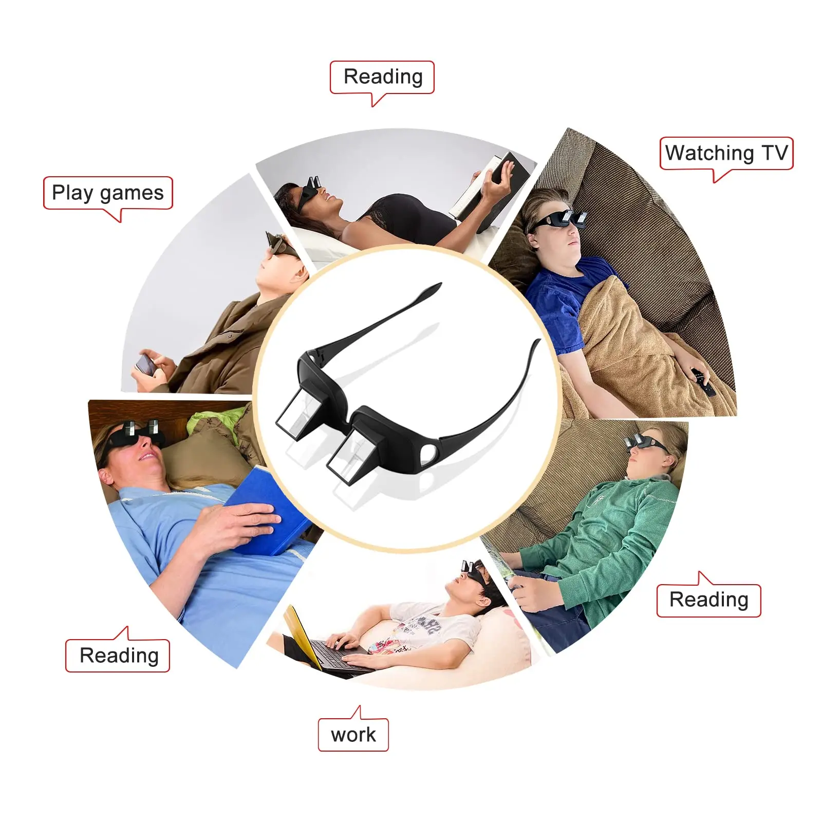 Reading Glasses Horizontal Lazy Lying Down Bed Reading Watching HD