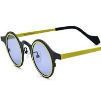 Lunettes de soleil rondes de luxe pour hommes et femmes, protection UV pure pour personnes âgées, lunettes de soleil de haute qualité, mode féminine, correspondance des couleurs, UV400 4