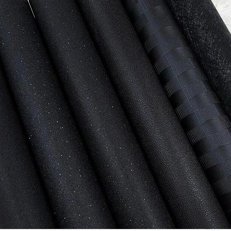 

Silk Black Matte Waterproof Wallpaper Pure Black Flash Personality Clothing Store Leather Grain Latticetexture Papel De Parede