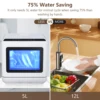 Portable Dishwasher,Countertop Dishwasher with 5L Water Tank,5 Programs, Dual Sprays,149℉ High Temp & Air Dry, Mini Dishwasher 3
