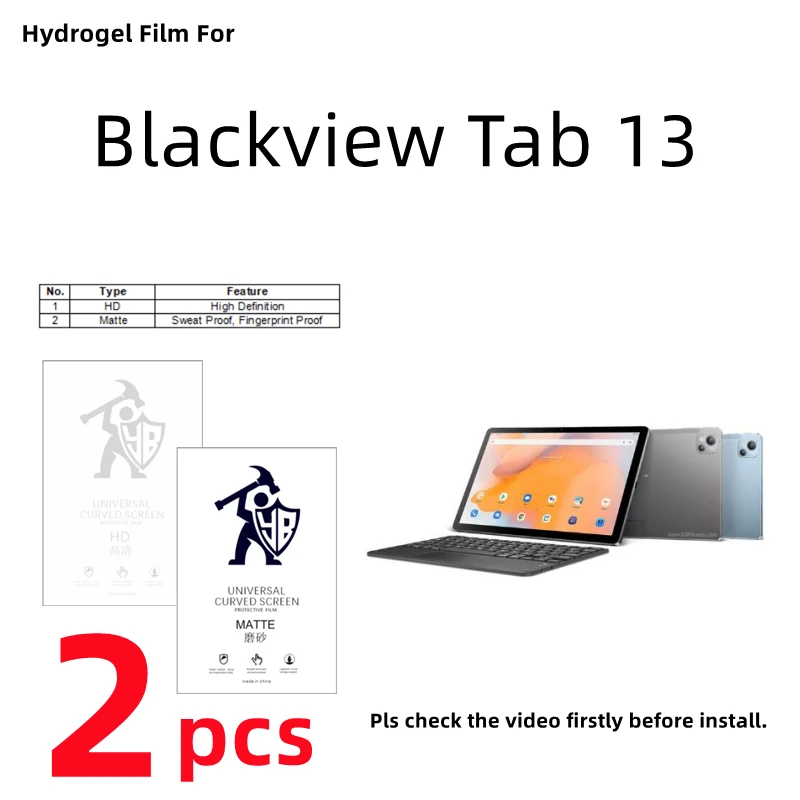 

2pcs Matte Hydrogel Film For Blackview Tab 13 HD Screen Protector For Blackview Tab 13 Clear/Frosted TPU Protective Film