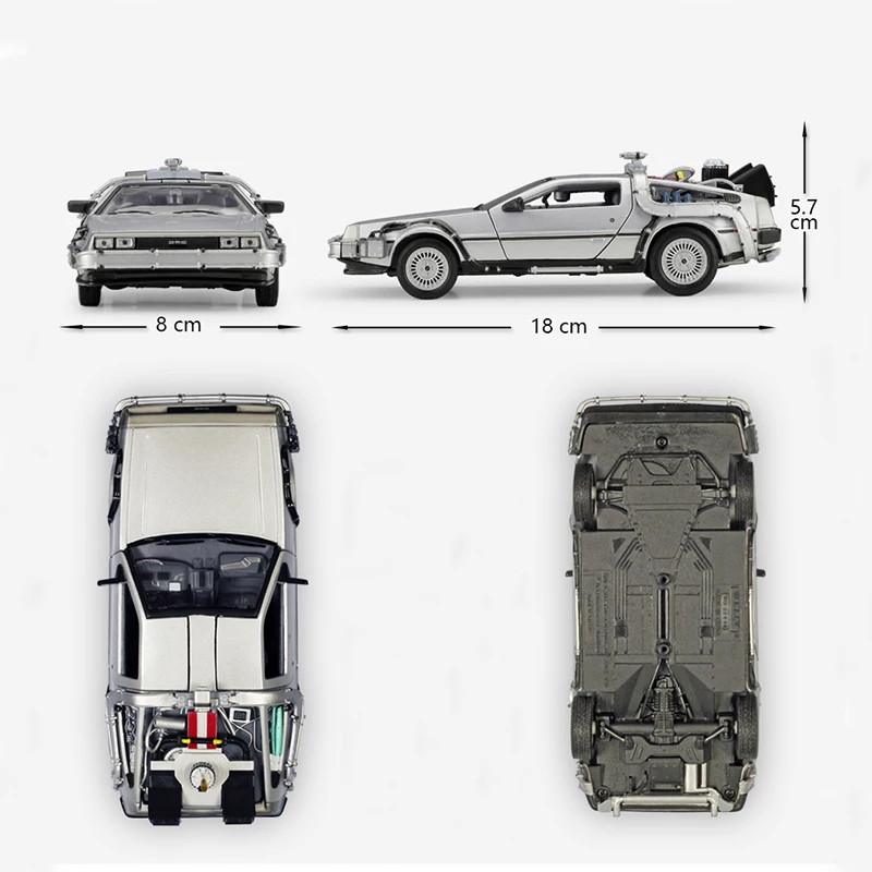 NEW Delorean DMC Retour vers le Futur Partie 2 avec Roues Pliantes 1/24 Welly Modèle Voiture