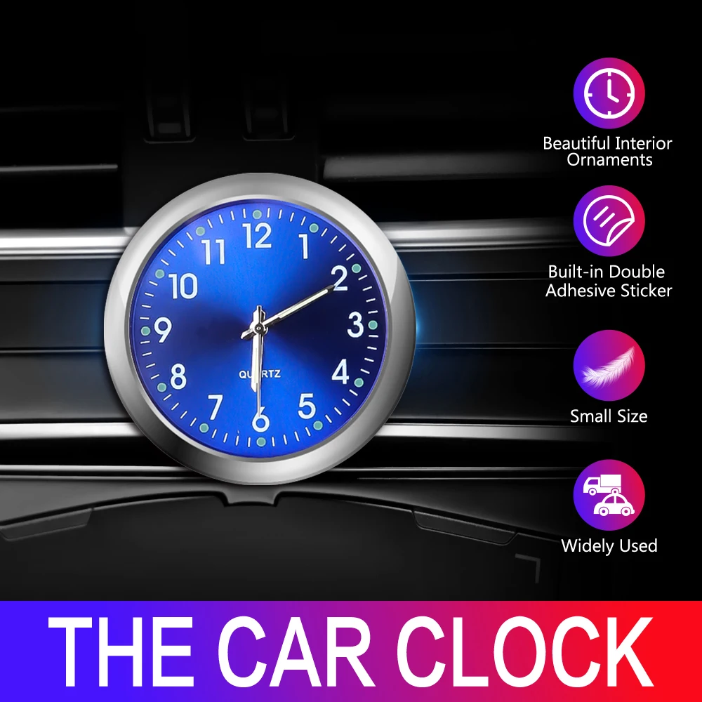 Car Clock Luminous Mini Automobiles Internal Stickon Digital Watch