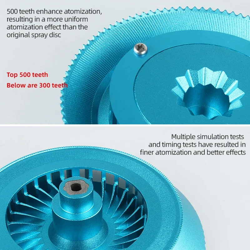 Disque de pulvérisation centrifuge installé sur un drone agricole DJI T100, prêt à pulvériser.