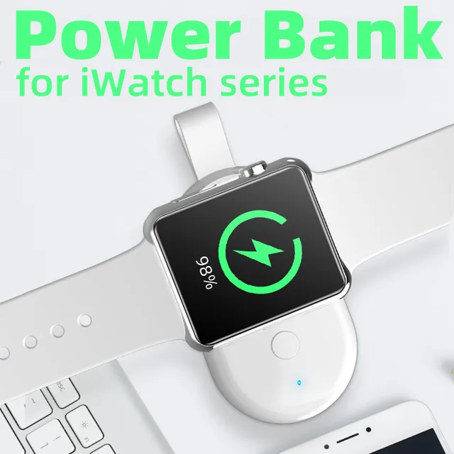 Portable Wireless Charger Power Bank For Apple Watch iWatch Mini Powerbanks Spare Battery 1100mAh Magnetic Fast Charge Docking 1