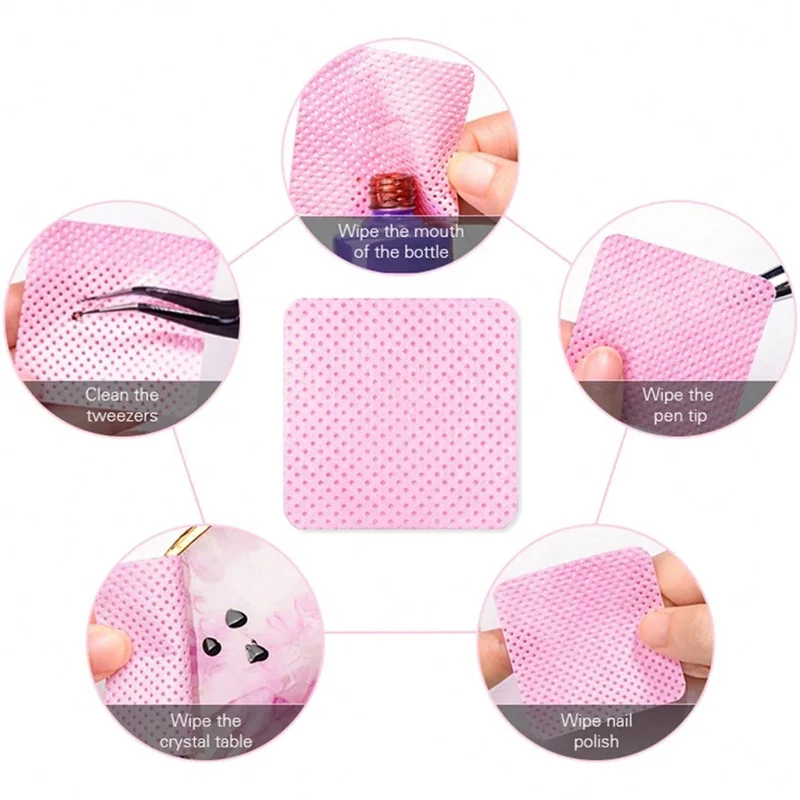 Nail Polish Remover Lint Free Cotton Pads Cleaning Wipes