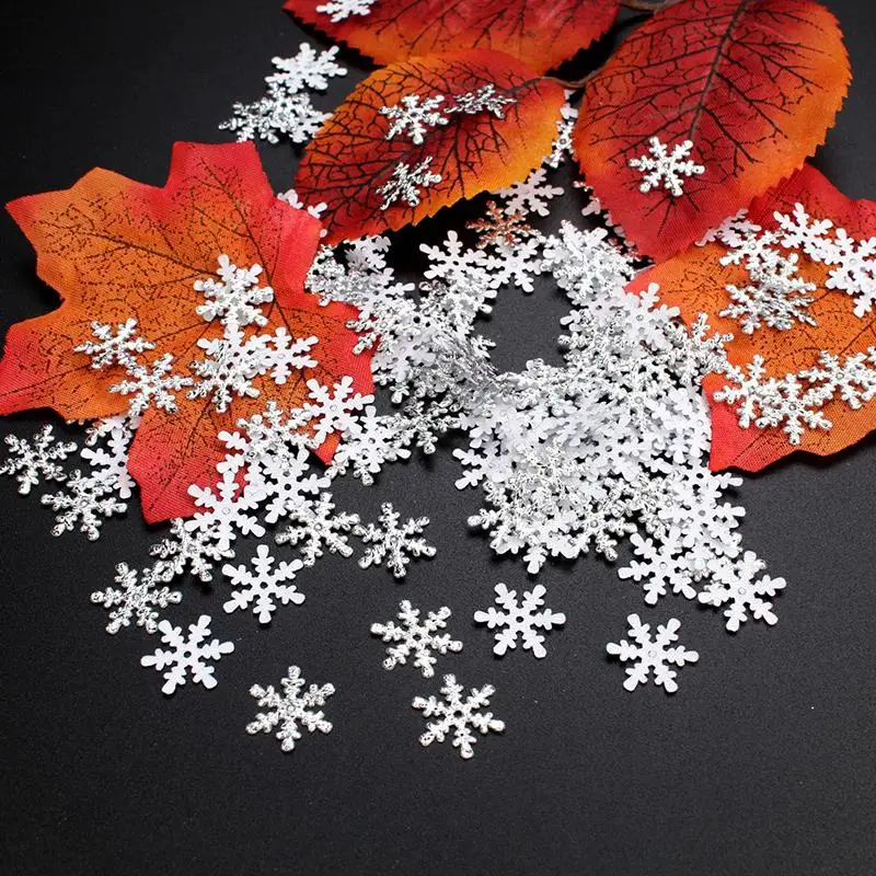 thumbnail image 1 of 200 piezas 300 piezas lotes copos de nieve navideños confeti nieve artificial adornos para árbol de Navidad decoraciones para el hogar fiesta boda decoración, 1 of 5
