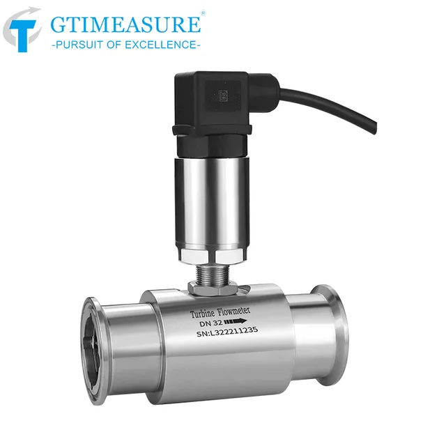 เซ็นเซอร์วัดการไหลของกังหันน้ำนมดีเซลความแม่นยำสูง เครื่องวัดการไหลของน้ำ การเชื่อมต่อแคลมป์ 5