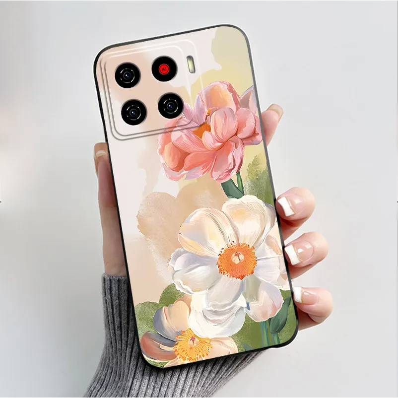 Luxury Fashion Butterfly & Floral Black Soft TPU Silicone Protective Phone Case