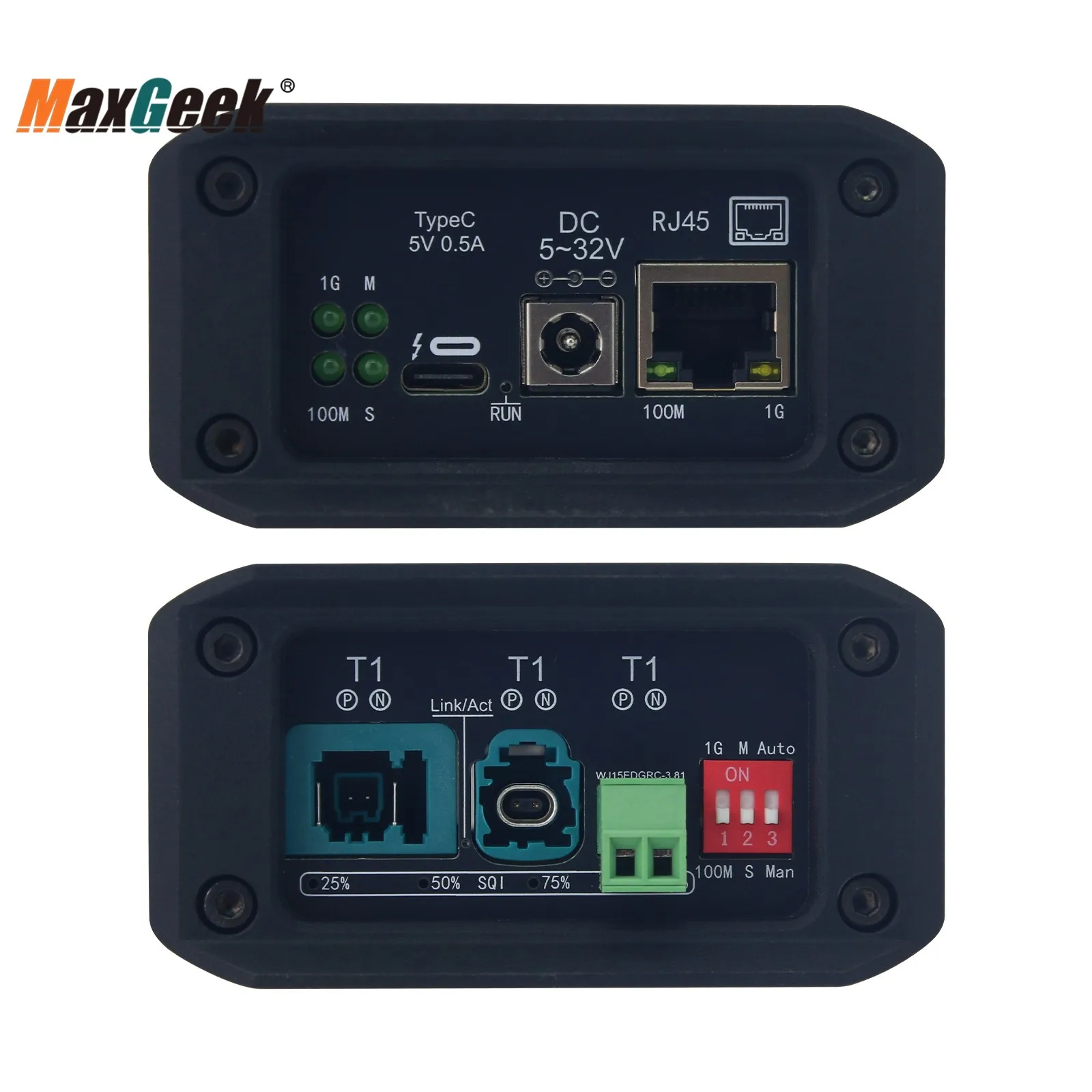 Maxgeek SPEEDLINK SE1001 Pro 1000Base-T1 자동차 이더넷 인터페이스 모듈, RJ45, 레거시 모드 지원