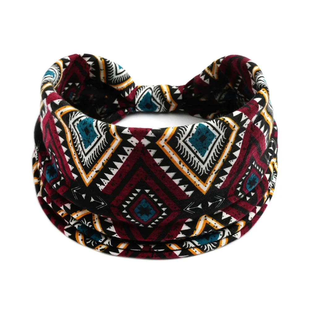 5 Fasce Larghe Elastiche Per Capelli Donna - Multiuso Stile Boho - Motivo Leopardato Grigio - Per Yoga, Sport E Look Quotidiano - 5