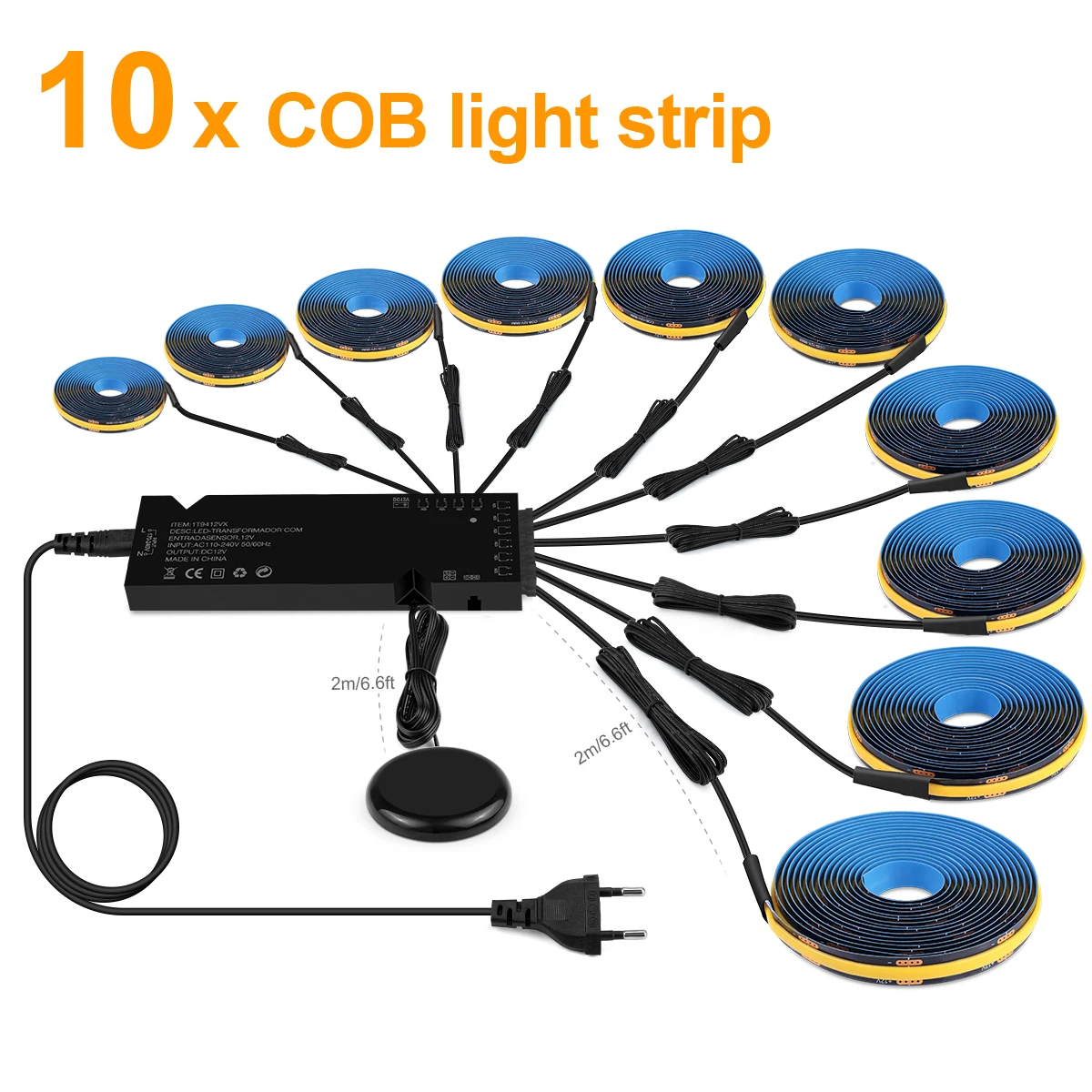 ตัวเลือกสินค้า โคมไฟผนังอะคูสติกหรี่แสงได้ แถบไฟ COB สีดำ สวิตช์สัมผัส