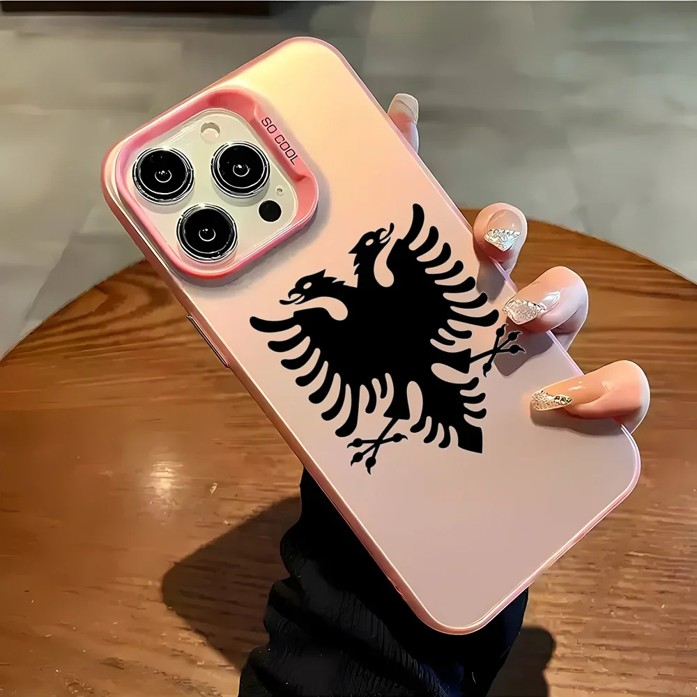 Stylish Anti-Fall Matte Back Cover with Albanian Eagle Design
