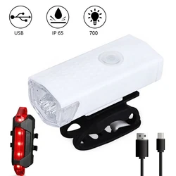 USB Rechargeable LED Bike Light Set - Front & Rear Cycling Illuminator (B)